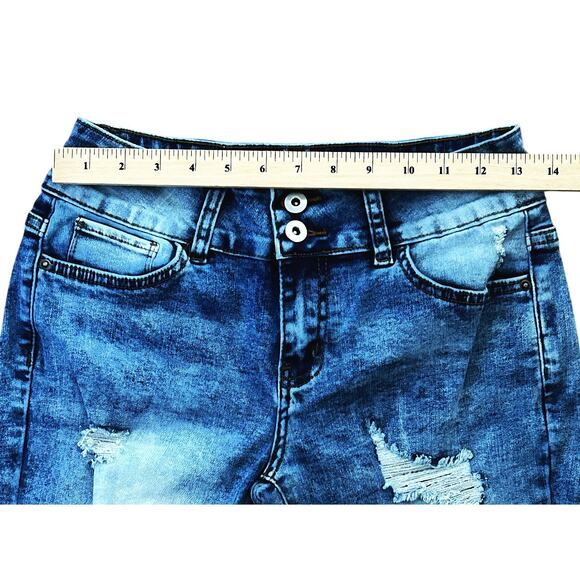 NWOT Flamingo Distressed Straight Leg Mid-Rise Stretch Jeans Small (26x30) - Picture 2 of 7